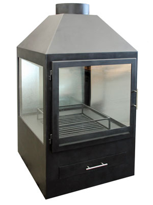 Square glass Freestanding fireplace